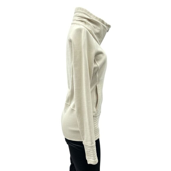 Lululemon Women High-Neck Zip-Up Radiant Jacket Side Pockets Long Sleeve Cream 6 - Picture 16 of 16